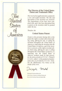 обложка патента на Эромакс из Америки